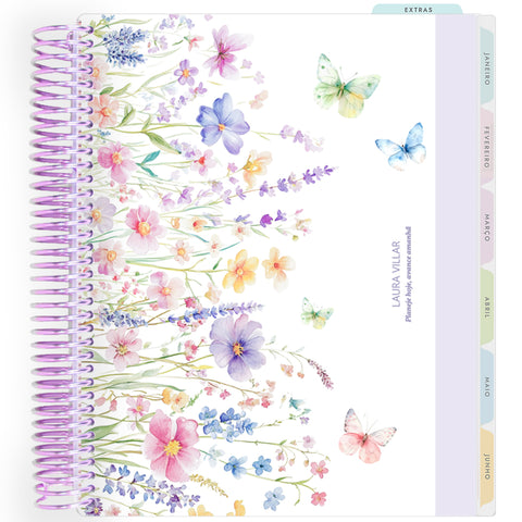 Planner Personalizado Butterflies Garden - Lilac - Lilás