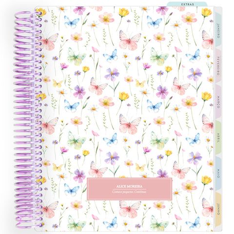 Planner Personalizado Butterflies Garden - Pink - Lilás