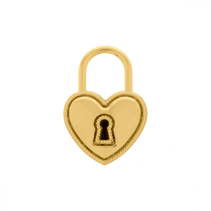 Pingente Cadeado Coração Dourado 30mm