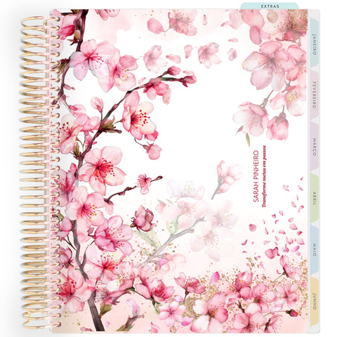 Planner Personalizado Cherry Blosson -Colors - Dourado