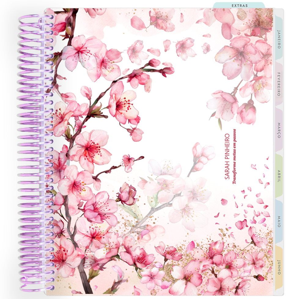 Planner Personalizado Cherry Blosson -Colors - Lilás