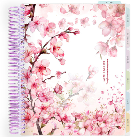 Planner Personalizado Cherry Blosson -Colors - Lilás
