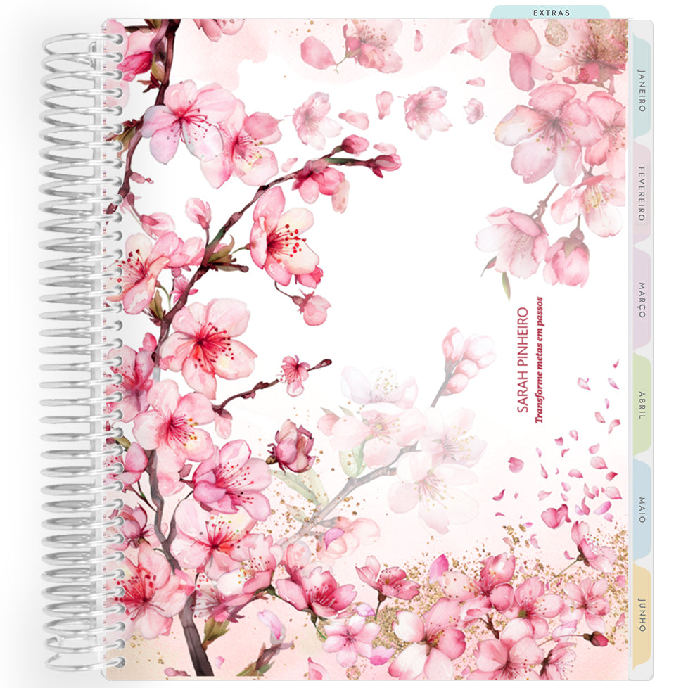 Planner Personalizado Cherry Blosson -Colors - Prateado