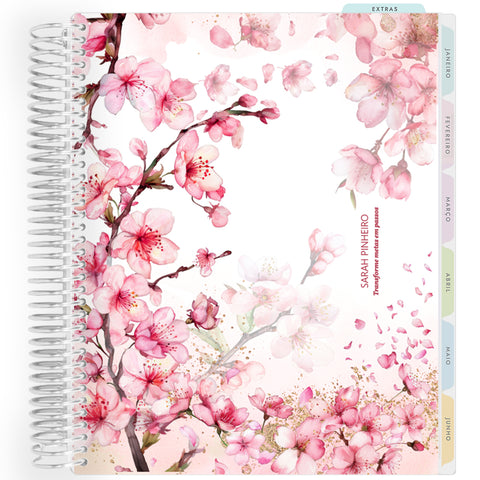 Planner Personalizado Cherry Blosson -Colors - Prateado