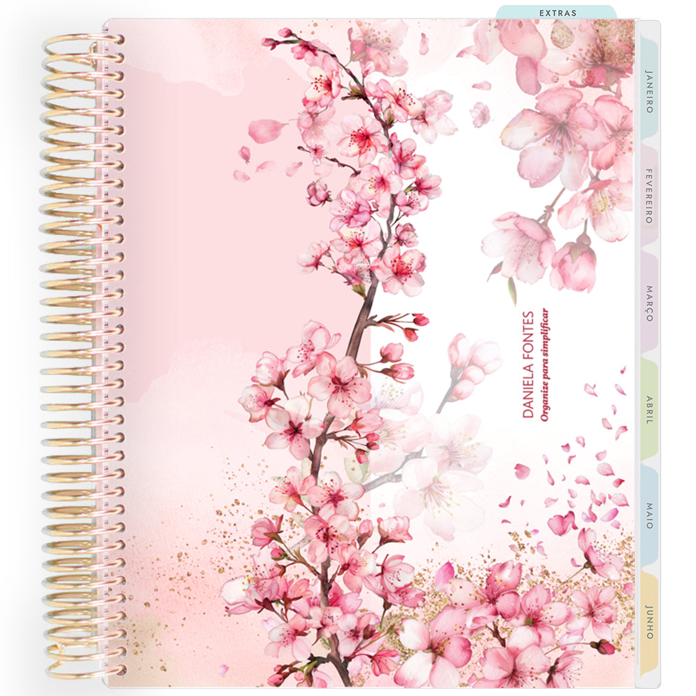 Planner Personalizado Cherry Blosson -Colors2 - Dourado