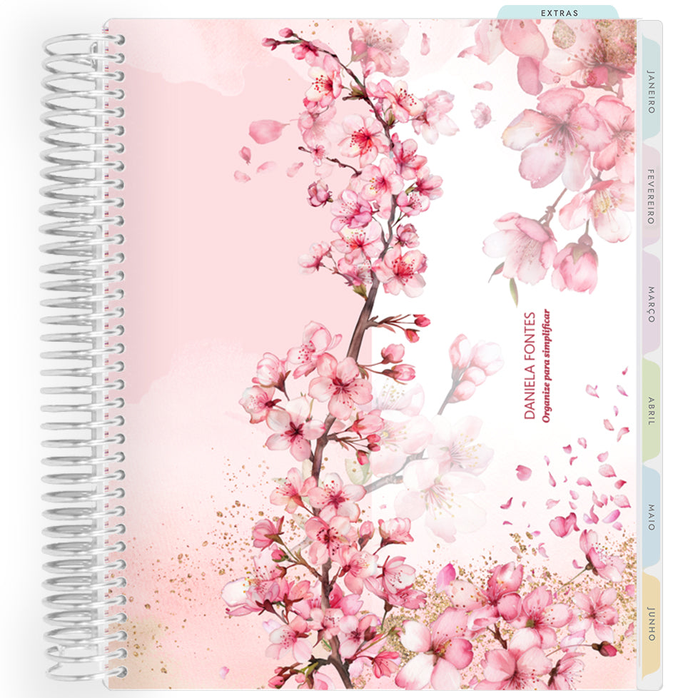 Planner Personalizado Cherry Blosson -Colors2 - Prateado