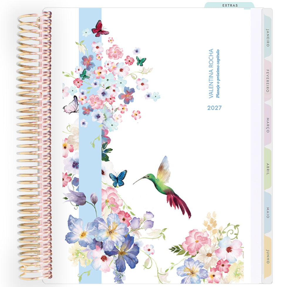 Planner Personalizado Colibri Garden - Clean - Dourado