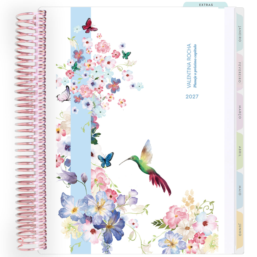 Planner Personalizado Colibri Garden - Clean - Rose Gold
