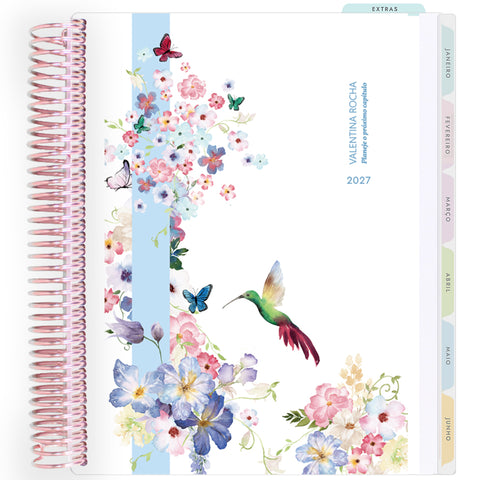 Planner Personalizado Colibri Garden - Clean - Rose Gold
