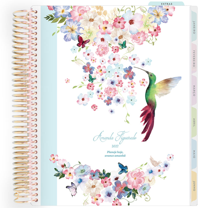 Planner Personalizado Colibri Garden - Colors - Dourado