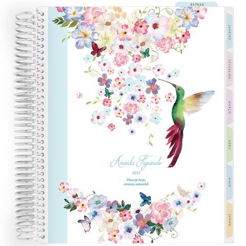 Planner Personalizado Colibri Garden - Colors - Prateado