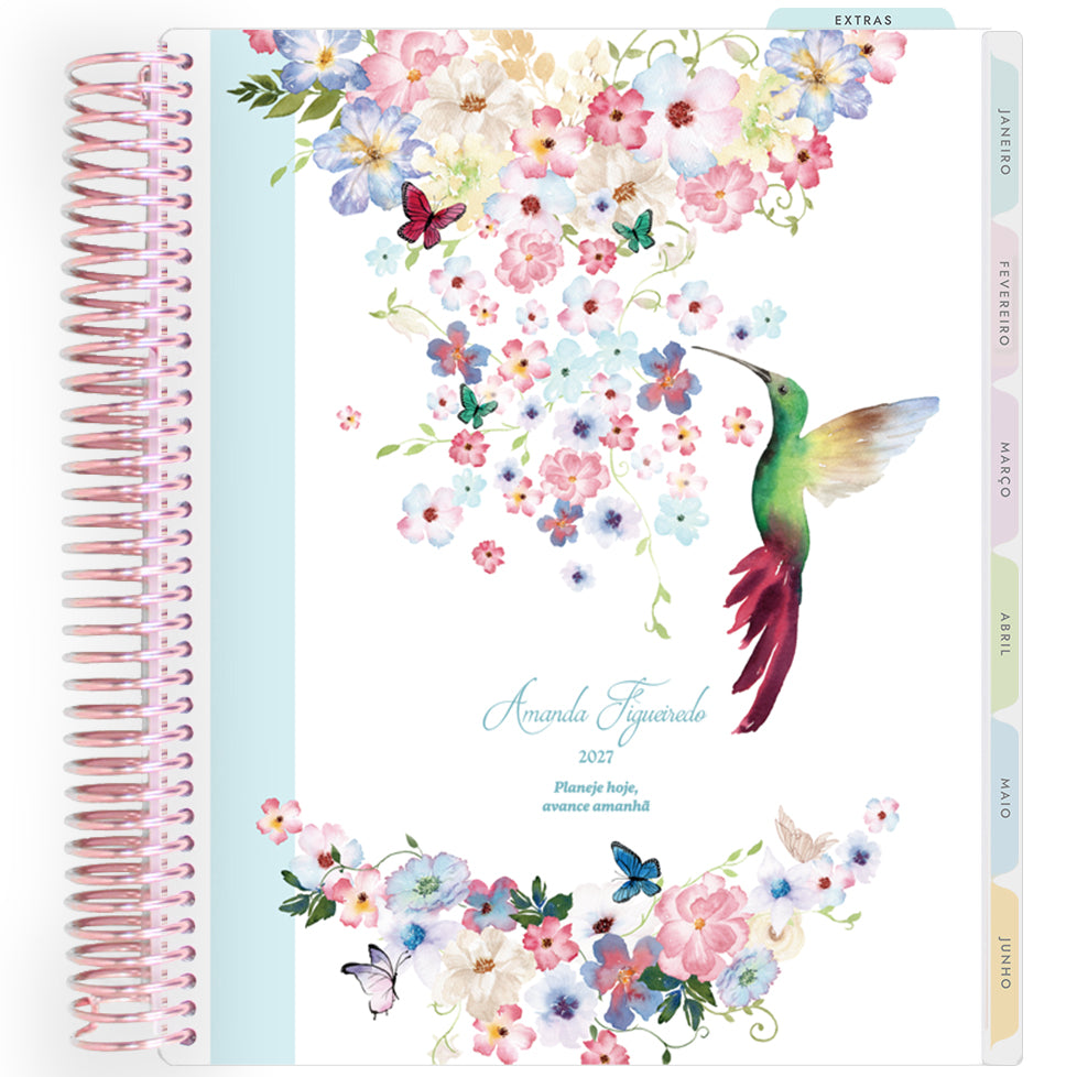 Planner Personalizado Colibri Garden - Colors - Rose Gold