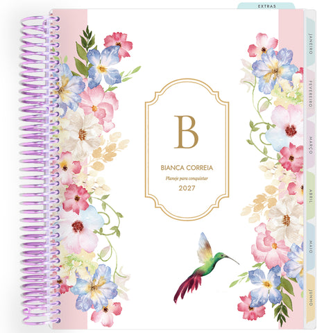 Planner Personalizado Colibri Garden - Frame - Lilás