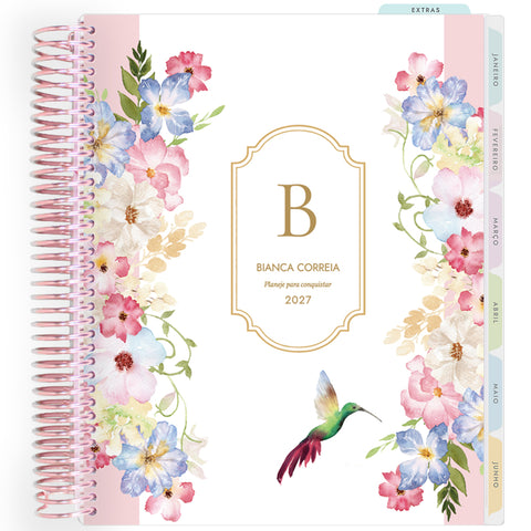 Planner Personalizado Colibri Garden - Frame - Rose Gold