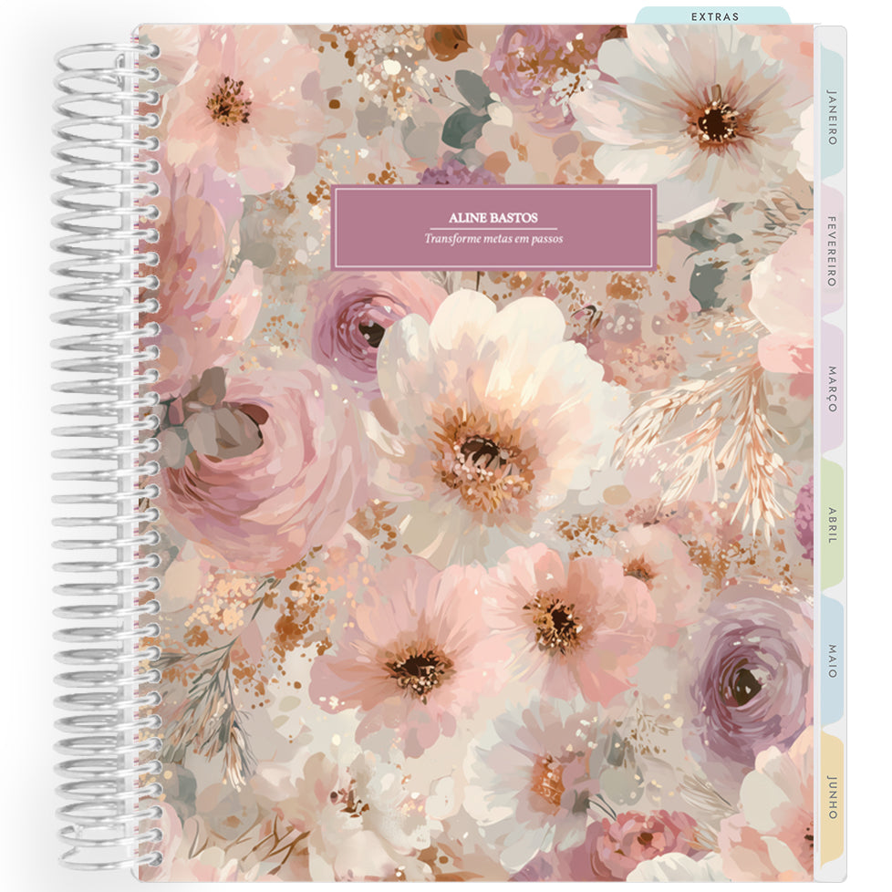 Planner Personalizado Colorful Flowers - Grape - Prateado