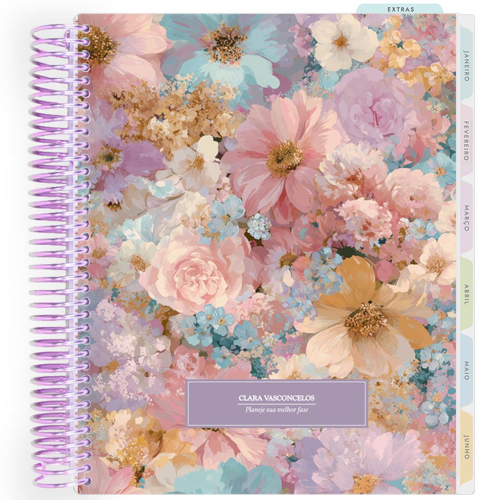 Planner Personalizado Colorful Flowers - Lilac - Lilás