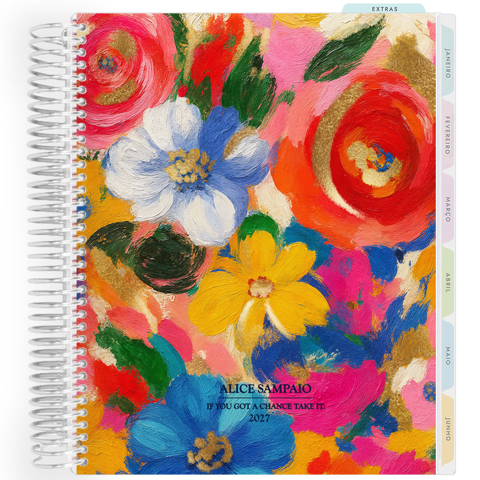 Planner Personalizado Colorful - Flowers - Prateado