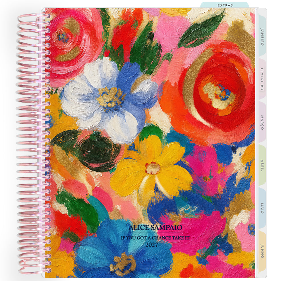 Planner Personalizado Colorful - Flowers - Rose Gold