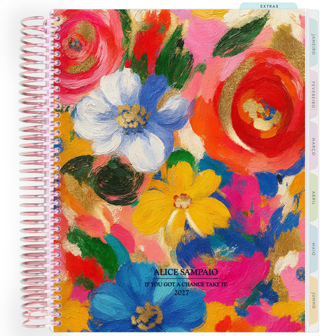 Planner Personalizado Colorful - Flowers - Rose Gold