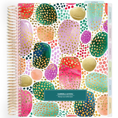 Planner Personalizado Colorful Glow  - Green - Dourado