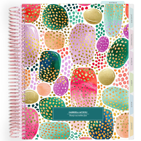 Planner Personalizado Colorful Glow  - Green - Rose Gold