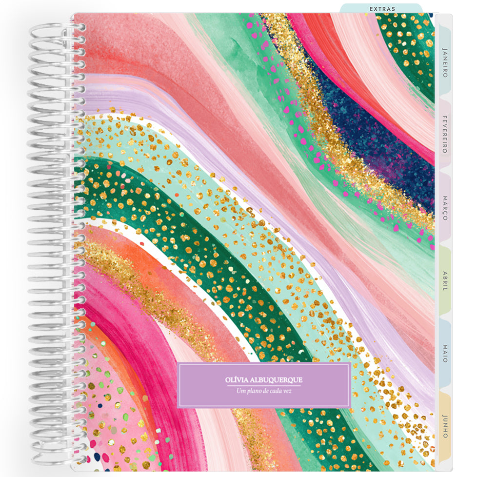 Planner Personalizado Colorful Glow - Lilac - Prateado