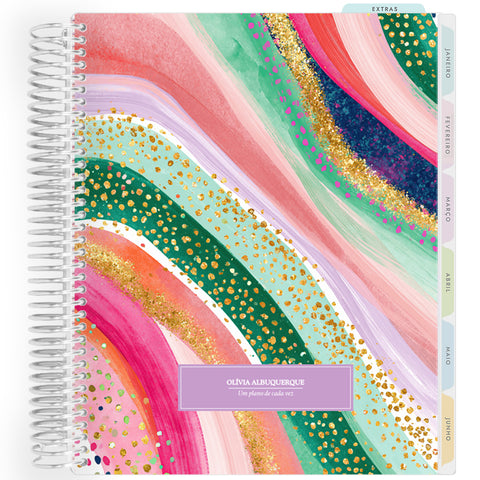 Planner Personalizado Colorful Glow - Lilac - Prateado