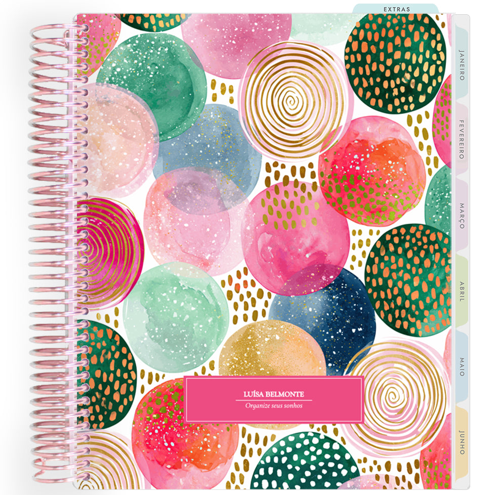 Planner Personalizado Colorful Glow - Pink - Rose Gold