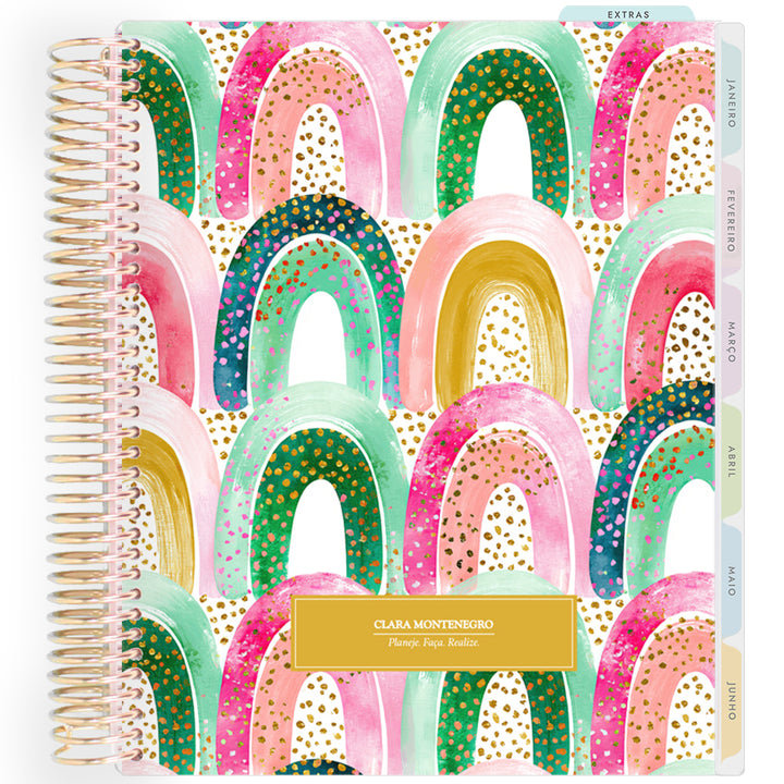 Planner Personalizado Colorful Glow  - Yellow - Dourado