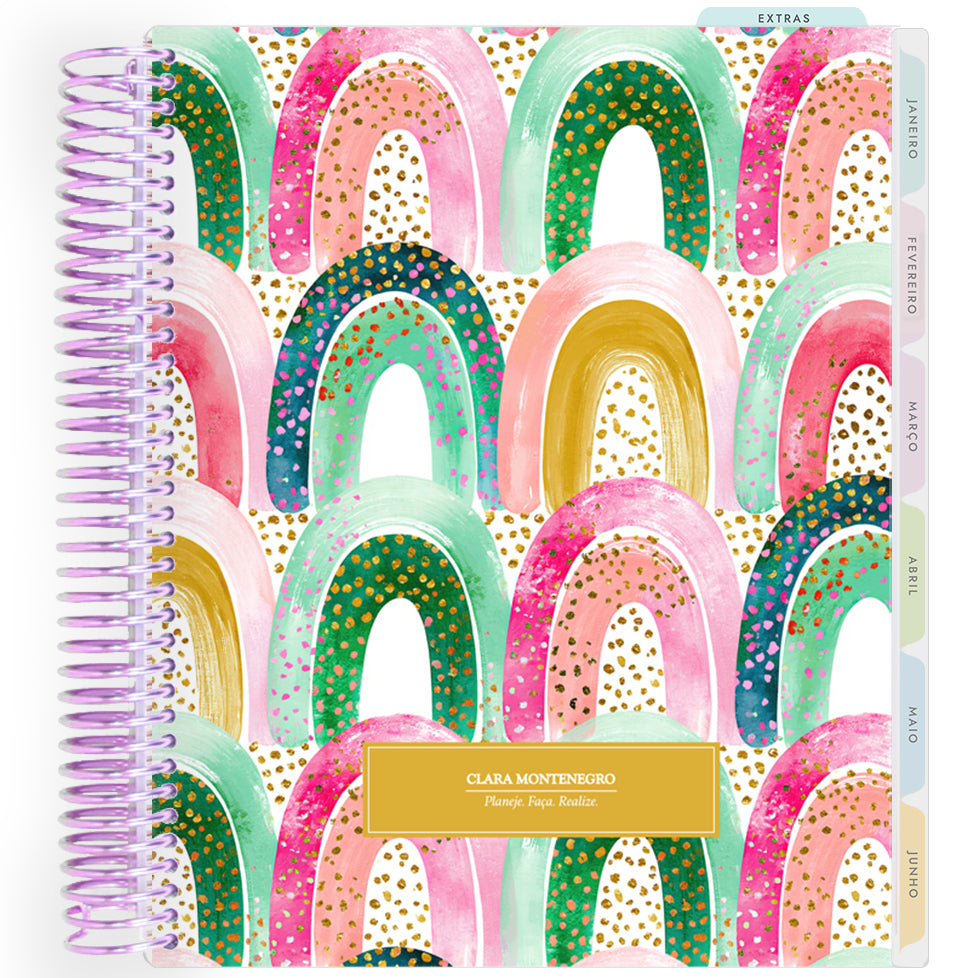 Planner Personalizado Colorful Glow  - Yellow - Lilás