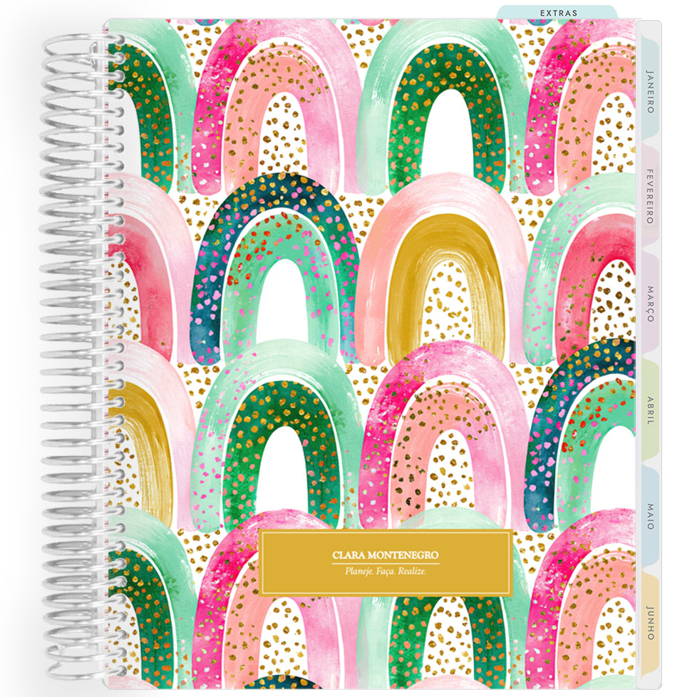 Planner Personalizado Colorful Glow  - Yellow - Prateado