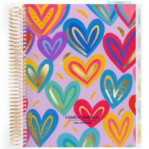 Planner Personalizado Colorful - Love.cdr - Dourado