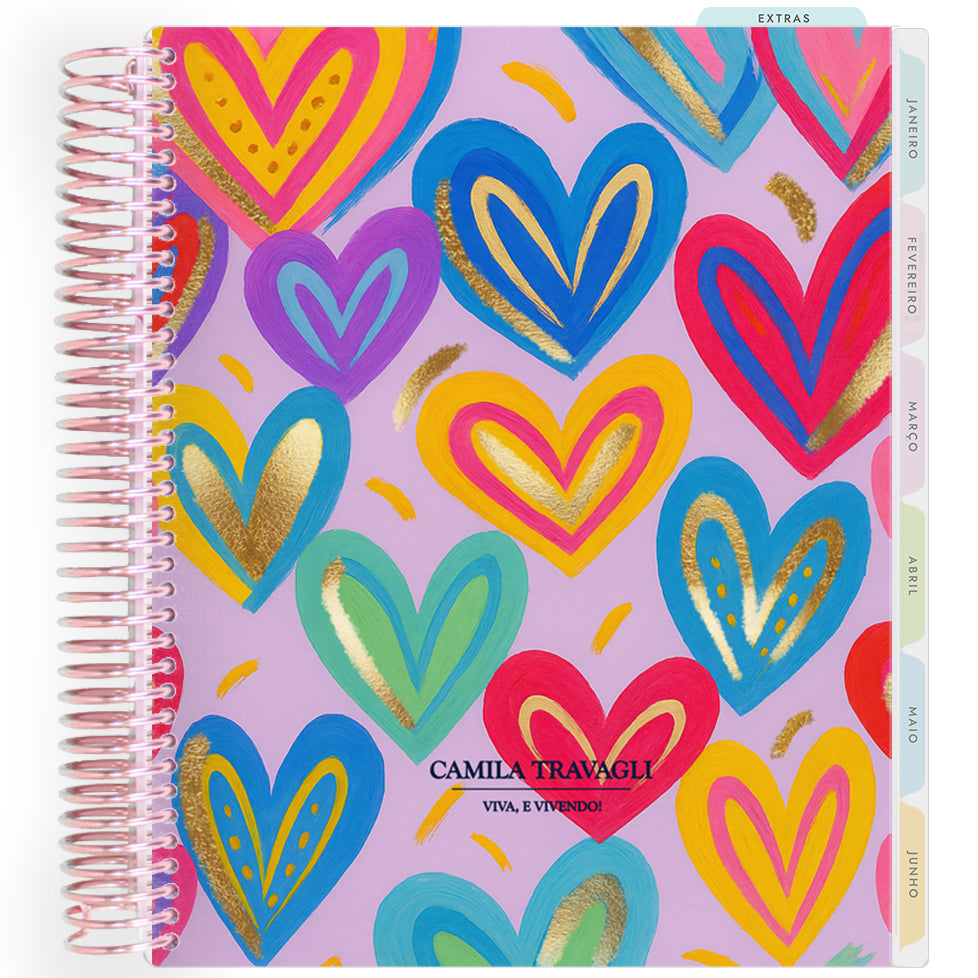 Planner Personalizado Colorful - Love.cdr - Rose Gold