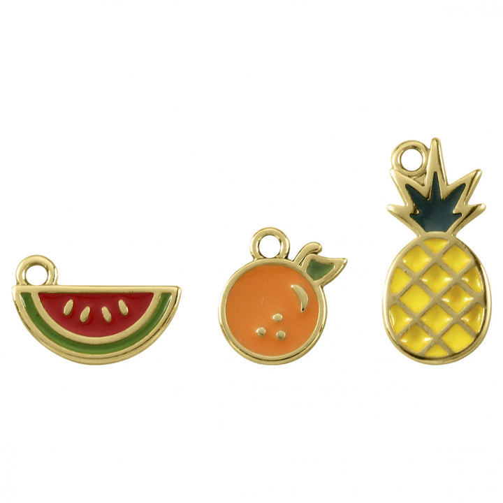 Trio de Pingentes Frutas 15mm