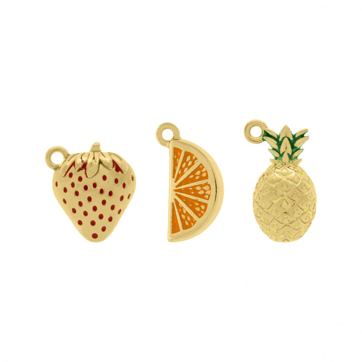 Trio Pingentes Frutas 20mm