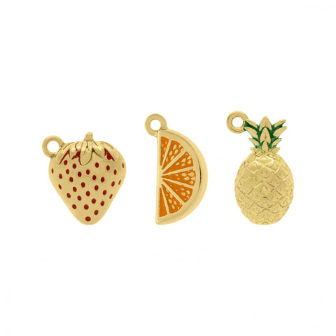 Trio Pingentes Frutas 20mm