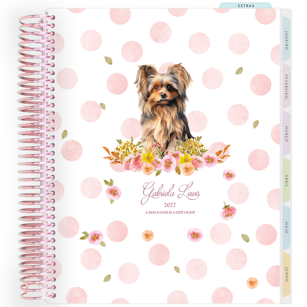 Planner Personalizado Dogs Pink - Rose Gold