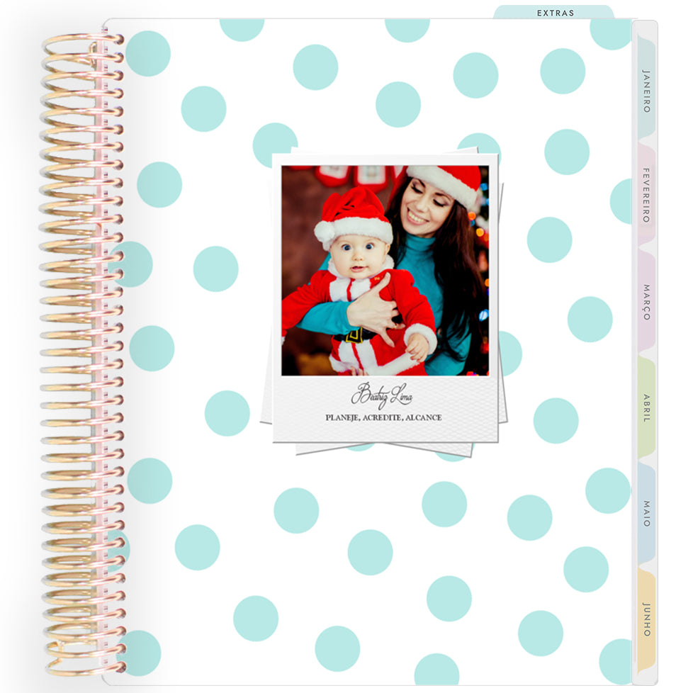 Planner Personalizado Dots Greeen - Dourado