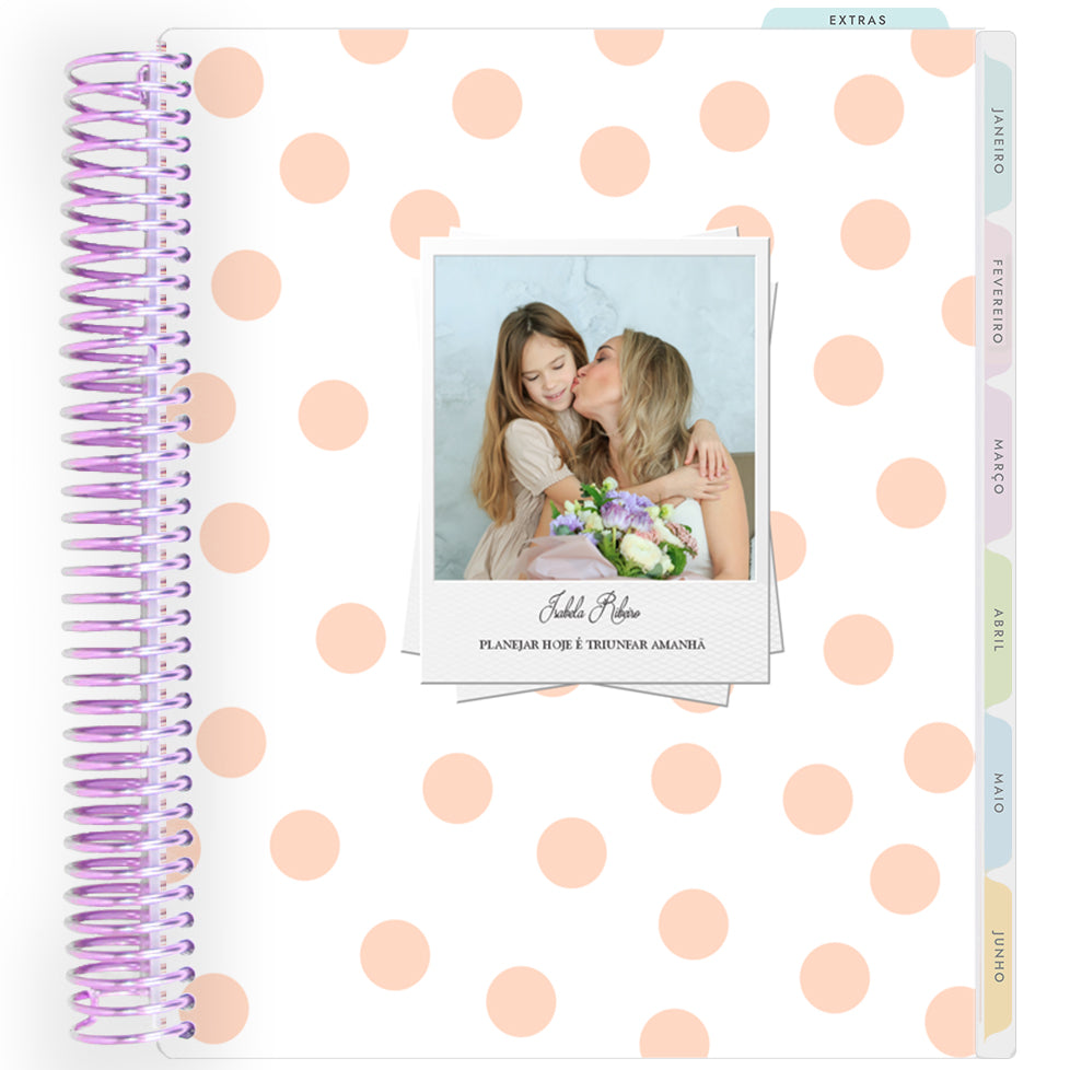 Planner Personalizado Dots Peach - Lilás
