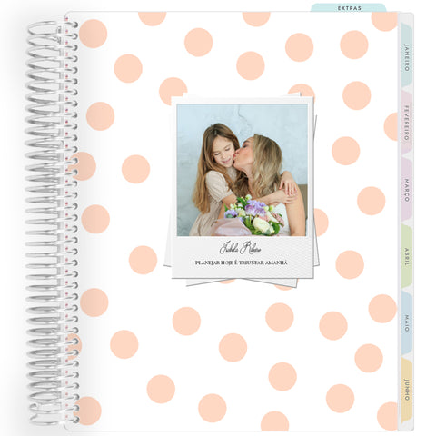 Planner Personalizado Dots Peach - Prateado