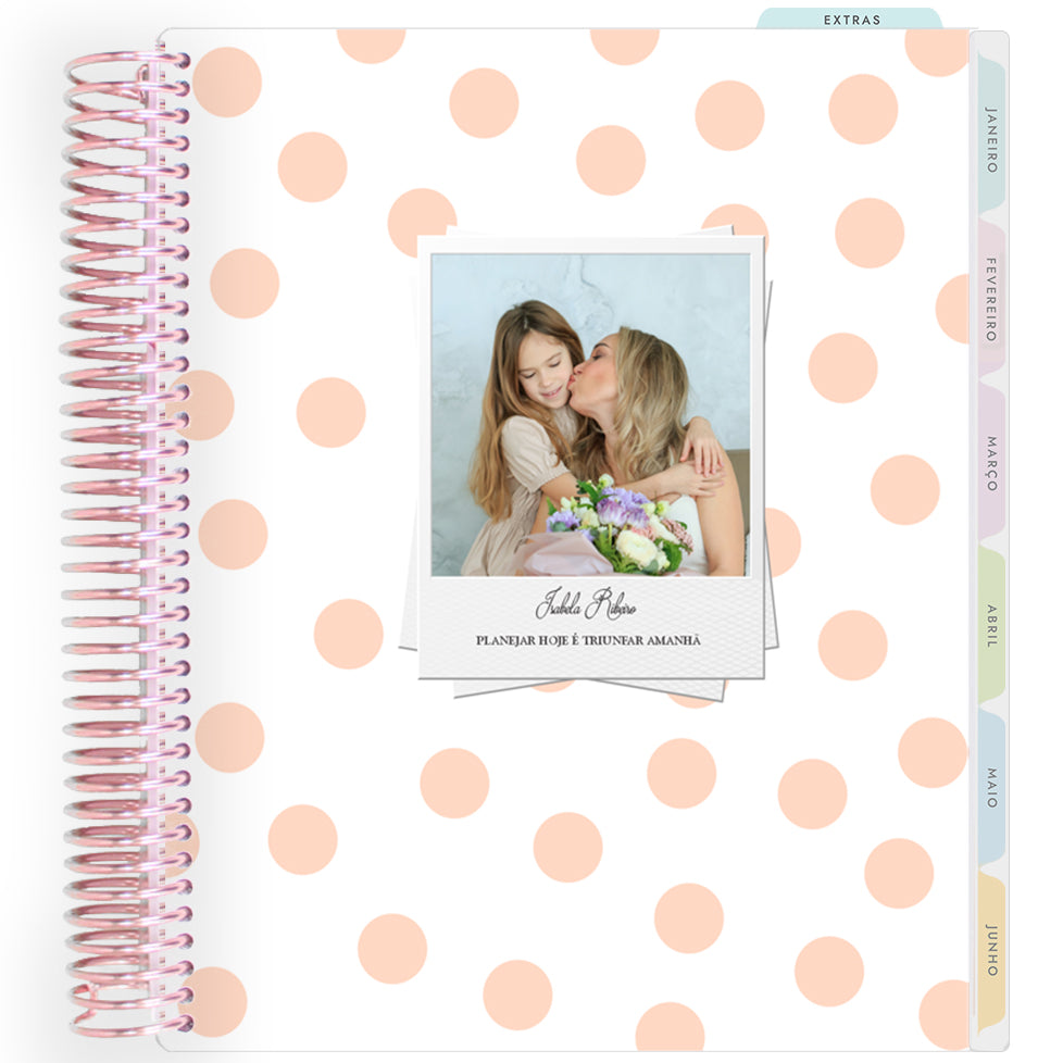 Planner Personalizado Dots Peach - Rose Gold