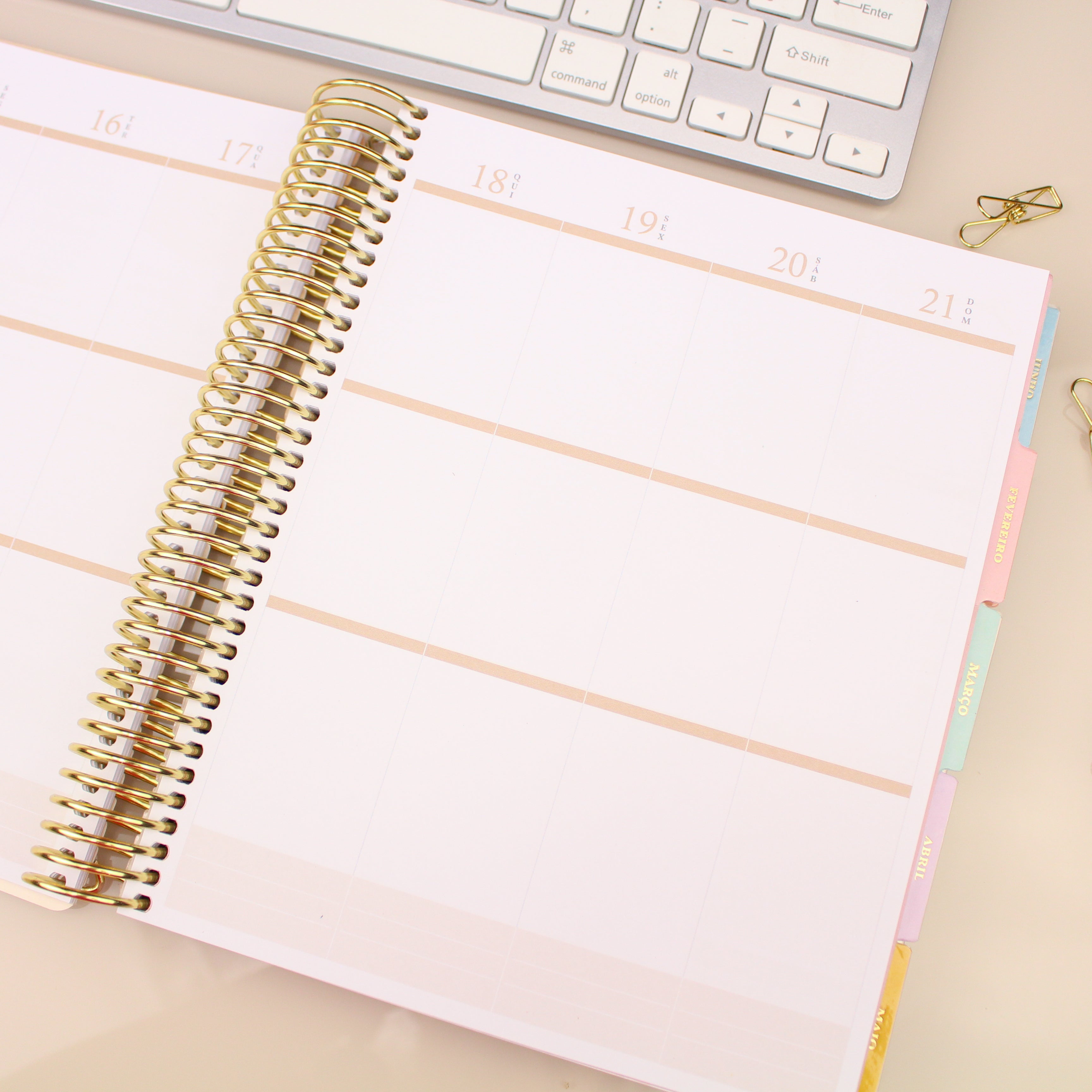 Enjoy Planner 2024 - Splendor Gold (planner com acessórios grátis - vai com + de 700 adesivos, régua, 2 blocos de notas e elástico).