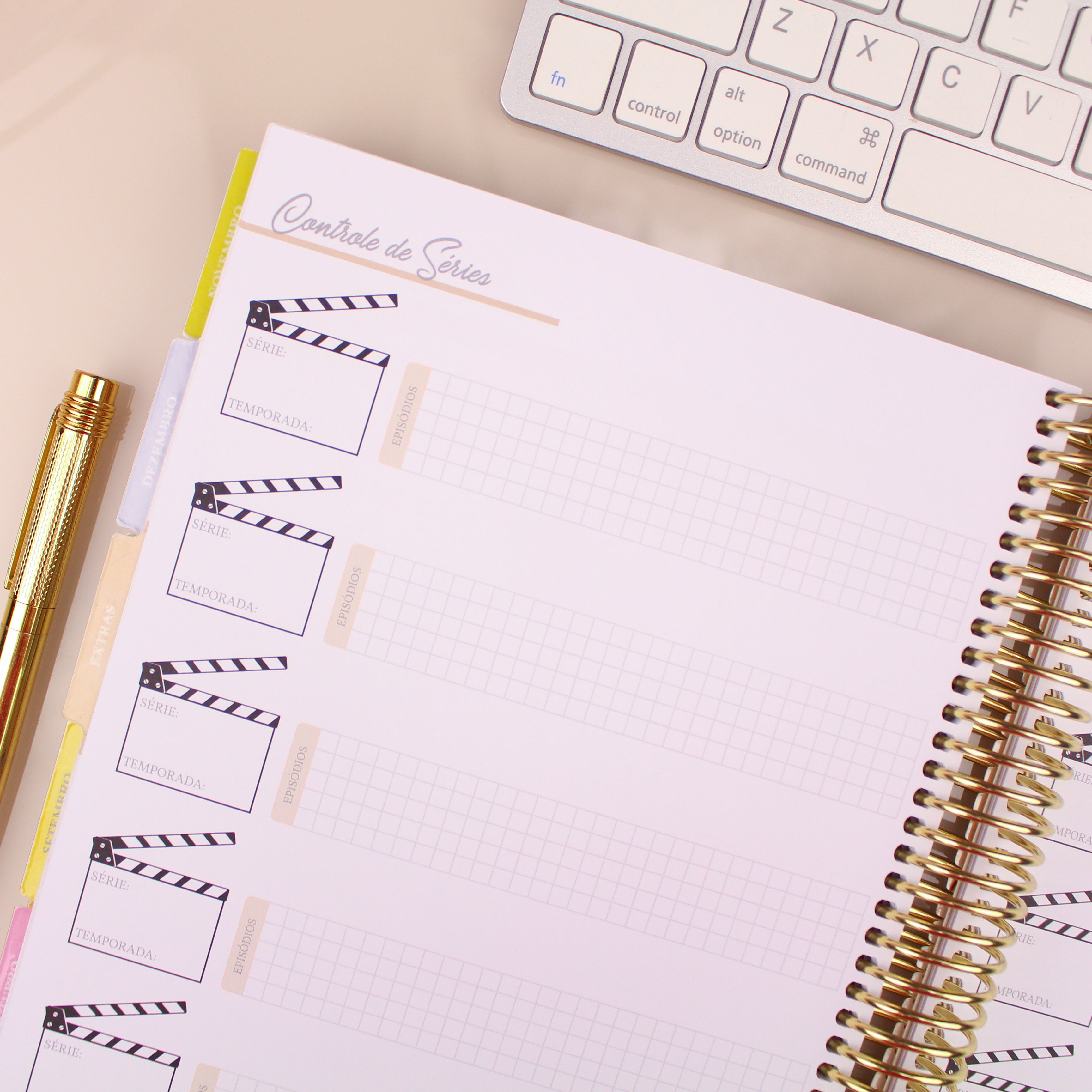 Enjoy Planner 2024 - Splendor Gold (planner com acessórios grátis - vai com + de 700 adesivos, régua, 2 blocos de notas e elástico).