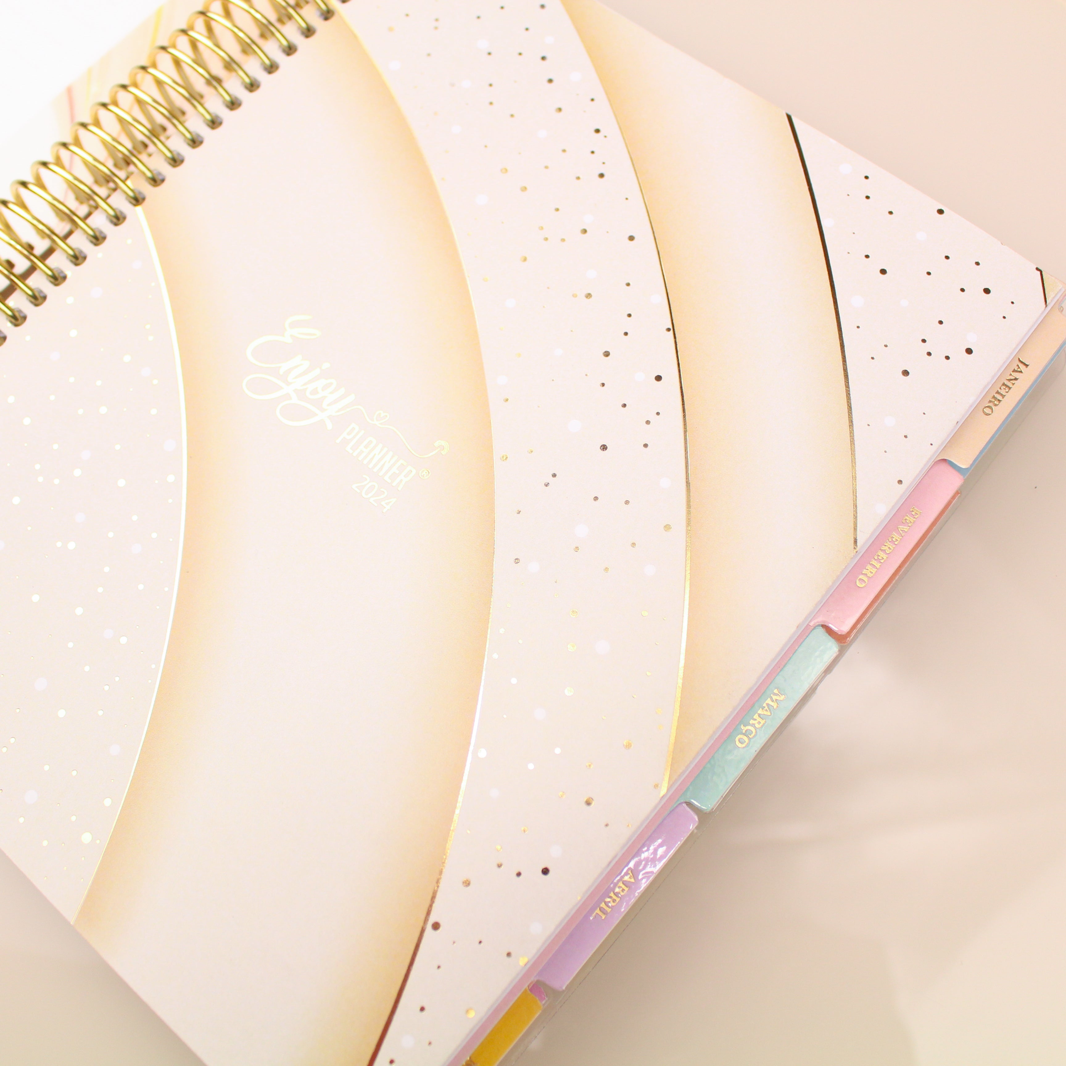Enjoy Planner 2024 - Splendor Gold (planner com acessórios grátis - vai com + de 700 adesivos, régua, 2 blocos de notas e elástico).