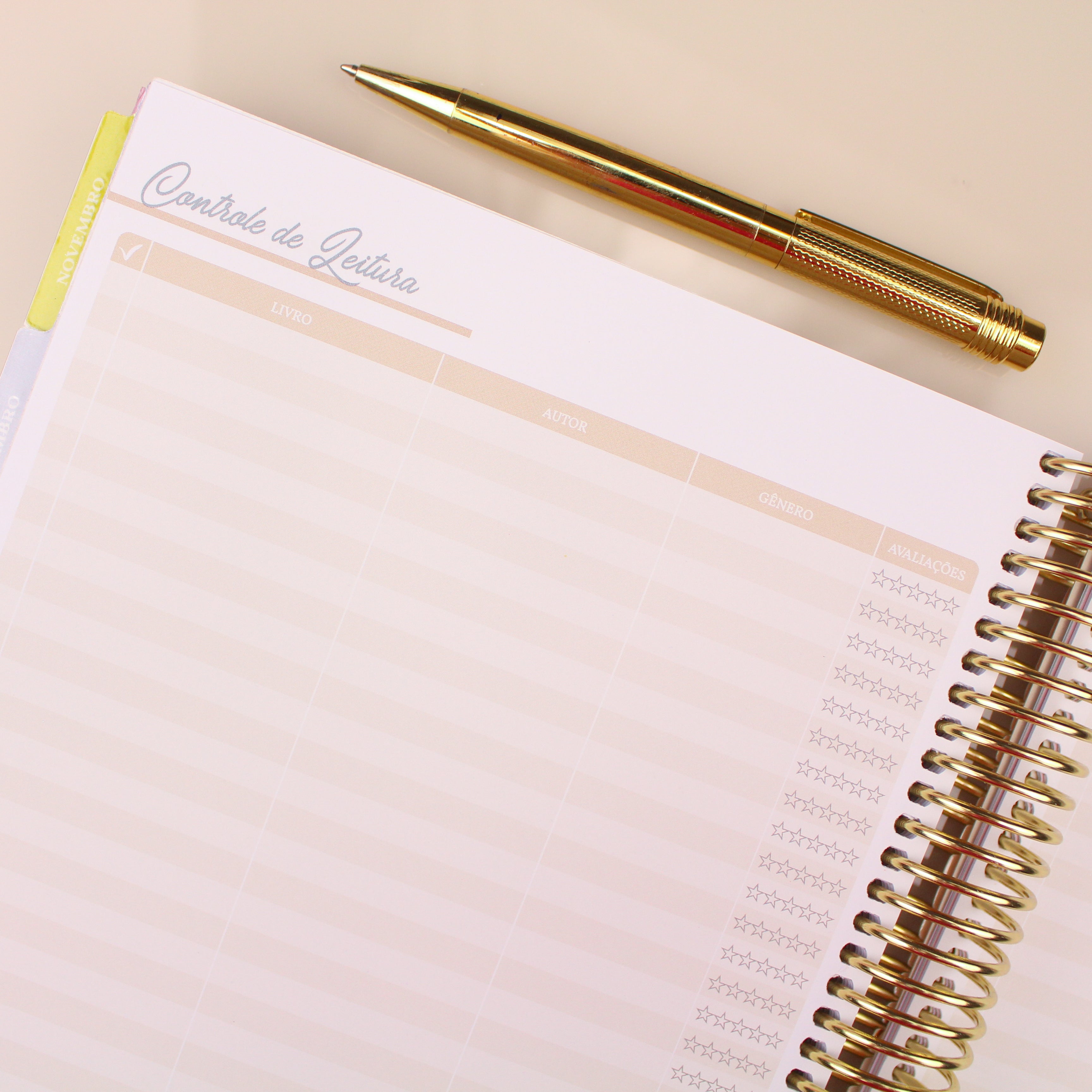 Enjoy Planner 2024 - Splendor Gold (planner com acessórios grátis - vai com + de 700 adesivos, régua, 2 blocos de notas e elástico).