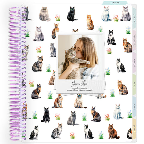 Planner Personalizado Eu e Meu Gato - Lilás