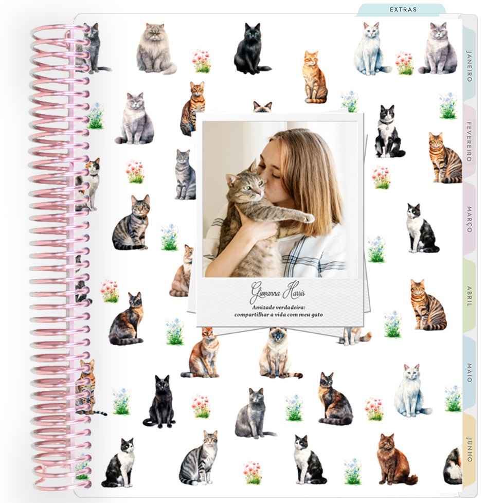 Planner Personalizado Eu e Meu Gato - Rose Gold