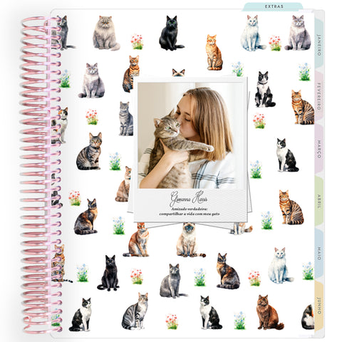 Planner Personalizado Eu e Meu Gato - Rose Gold