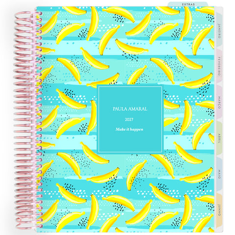 Planner Personalizado Fruits - Banana - Rose Gold