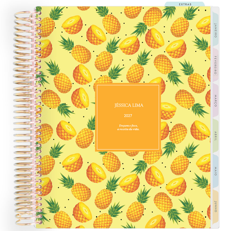 Planner Personalizado Fruits - Pineapple - Dourado